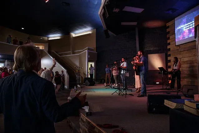 A worship gathering at Cornerstone Church in Jasper, Alabama