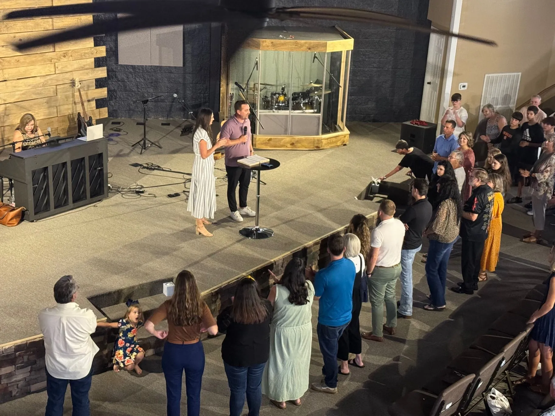 Cornerstone Church congregation gathered in worship facing the stage